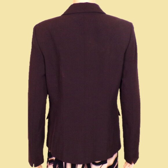 CALVIN KLEIN size 8 chocolate-brown blazer polyester/rayon/spandx dry clean only - Picture 7 of 15